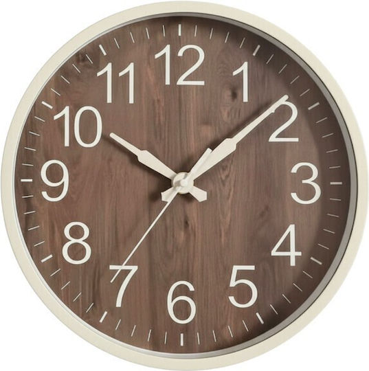 Wall Clock Plastic Brown Ø30cm