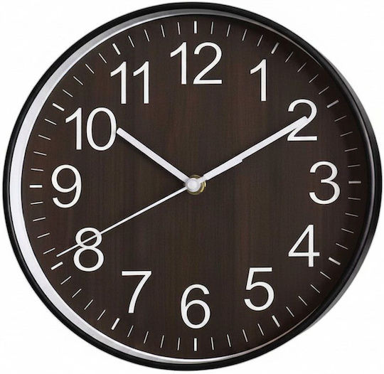 Tradesor Wanduhr Kunststoff Schwarz Ø25cm