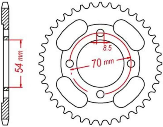 Roc 44147 Gold Rear Sprocket 36 Teeth Honda Astrea Grand C100 Gn5/Supra Nf100 Cnc