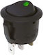 On Off Round Rocker Led Dot Switch 12V Green