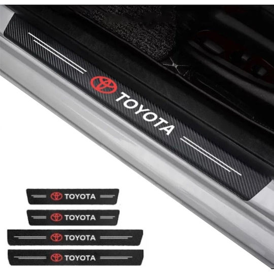 Set Protective Car Interior Door Sill Toyota Carbon Style Stickers