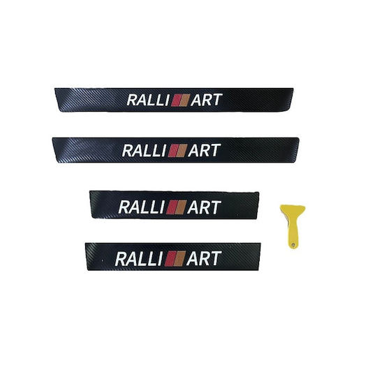 Set Interior Door Sill Protectors Ralli Art Carbon Style Stickers
