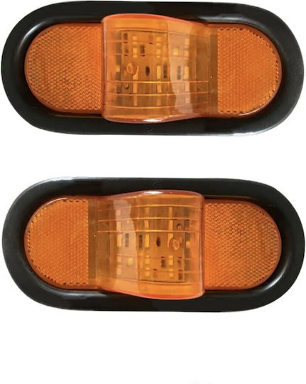 Orange Side Lights 2 Steps Trailer Truck Led 12/24v 2pcs Oem