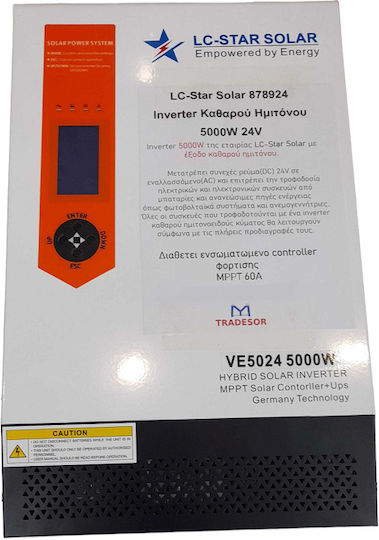 Tradesor Reiner Sinuswelle Wechselrichter Nennleistung 5000W mit Nenn-Eingangsspannung 24V Einphasig 338013
