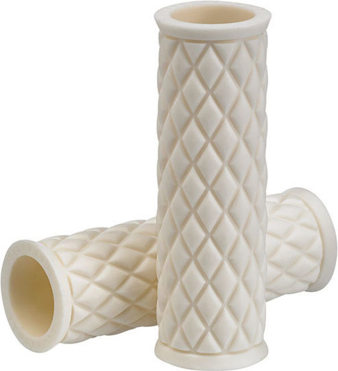 Biltwell Replacement Rubber Motorcycle Grips Alumicore White