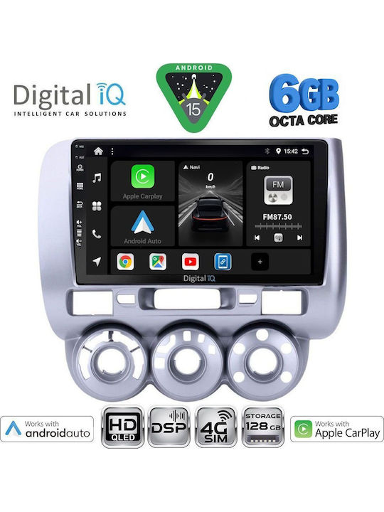 Digital IQ Car Audio System for Honda Jazz 2002-2008 with A/C (Bluetooth/USB/WiFi/GPS/Apple CarPlay/Android Auto) with 9" Touch Screen