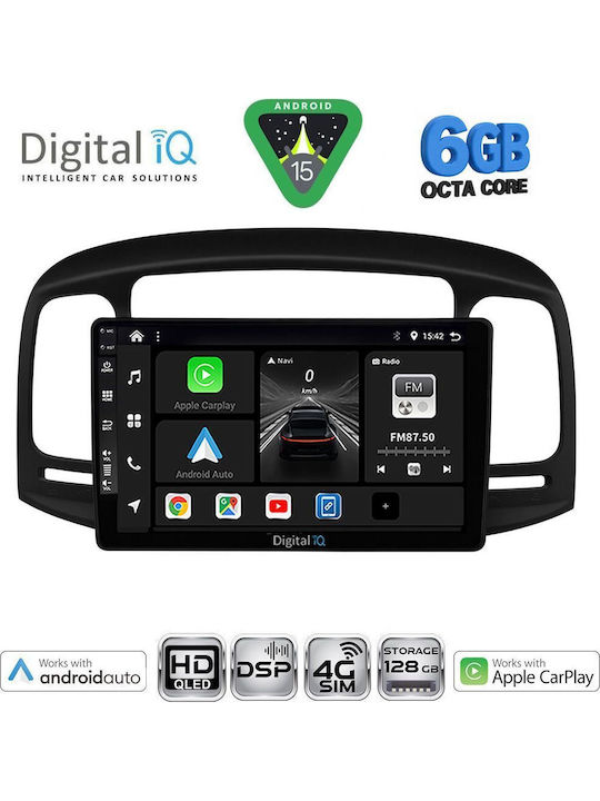 Digital IQ Car Audio System for Hyundai Accent 2005-2012 (Bluetooth/USB/WiFi/GPS/Apple CarPlay/Android Auto) with 9" Touch Screen