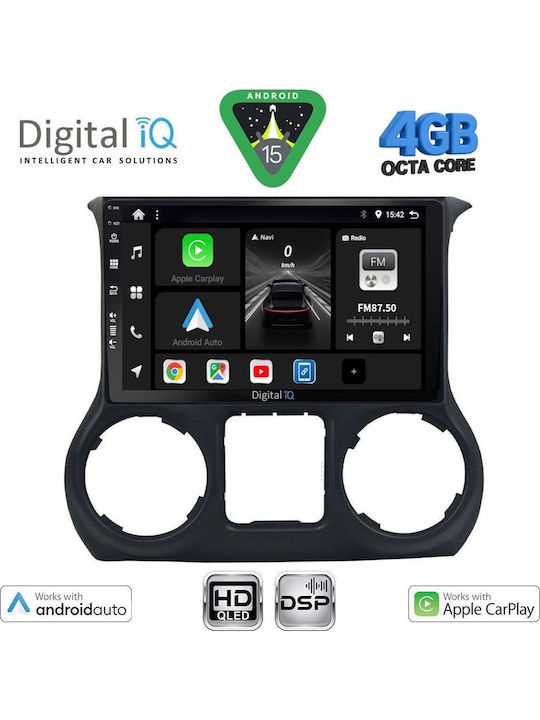 Digital IQ Car Audio System for Jeep Wrangler 2011-2014 (Bluetooth/USB/WiFi/GPS/Apple CarPlay/Android Auto) with 10" Touch Screen