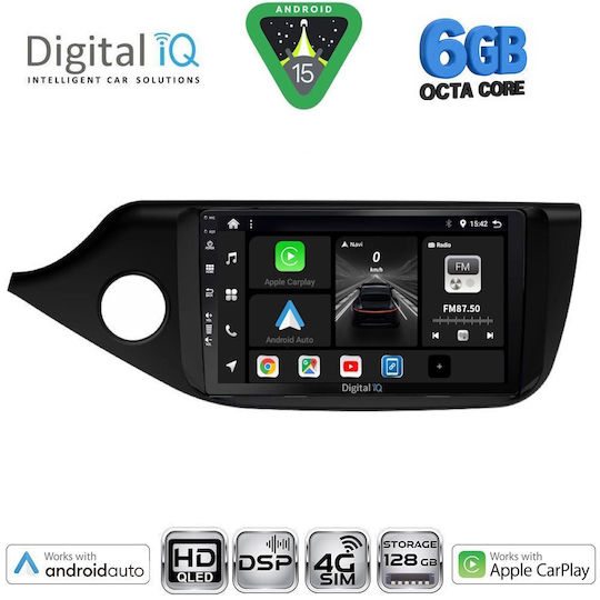 Digital IQ Auto-Audiosystem Für Kia Ceed 2012-2018 Bluetooth USB Eingebautes Wi-Fi GPS Apple CarPlay Android Auto Mit 9 Zoll Touchscreen