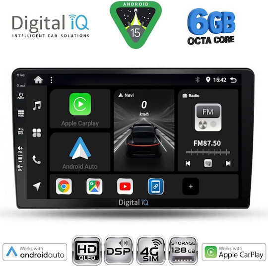 Digital IQ Ηχοσύστημα Αυτοκινήτου για Kia Sportage 2004-2010 με Clima+A/C (Bluetooth/USB/WiFi/GPS/Apple-Carplay/Android-Auto) με Οθόνη Αφής 9"