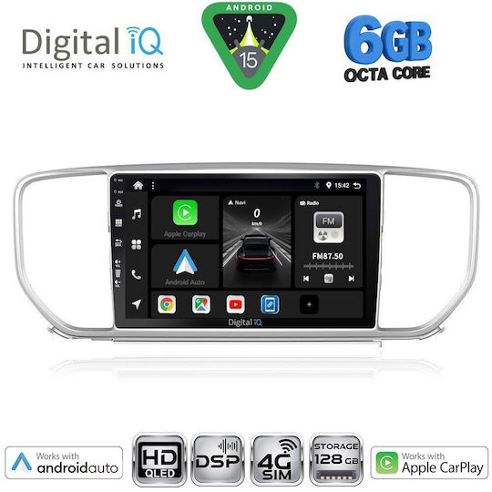 Digital IQ Car Audio System for Kia Sportage 2018-2021 Bluetooth USB WiFi GPS Apple CarPlay Android Auto with 9" Touch Screen