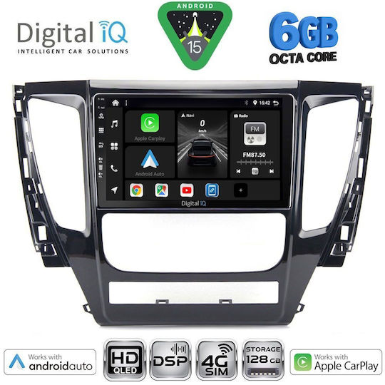Digital IQ Car Audio System for Mitsubishi Pajero 2013-2020 Bluetooth USB WiFi GPS Apple CarPlay Android Auto with 9" Touch Screen