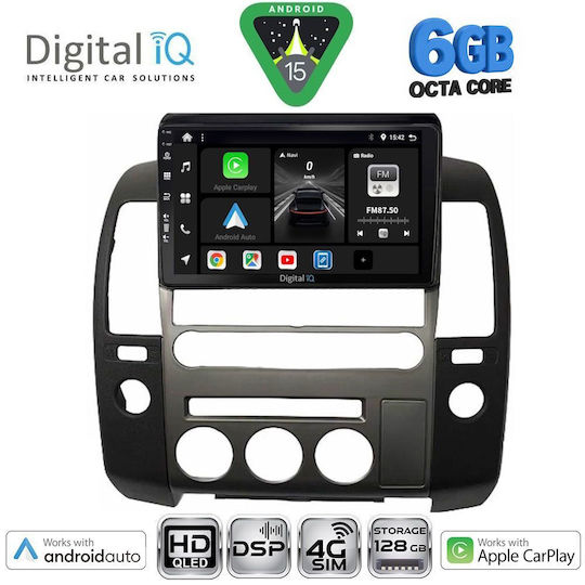 Digital IQ Car Audio System for Nissan Navara 2006-2011 Bluetooth USB WiFi GPS Apple CarPlay Android Auto with 9" Touch Screen