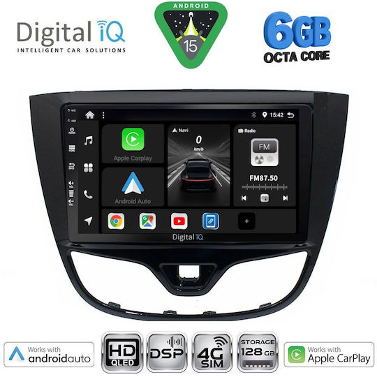Digital IQ Ηχοσύστημα Αυτοκινήτου για Opel Karl 2014-2019 (Bluetooth/USB/WiFi/GPS/Apple-Carplay/Android-Auto) με Οθόνη Αφής 10"