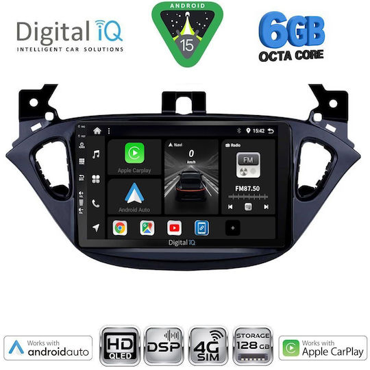 Digital IQ Car Audio System for Opel Adam / Corsa 2014-2019 Bluetooth USB WiFi GPS Apple CarPlay Android Auto with 9" Touch Screen