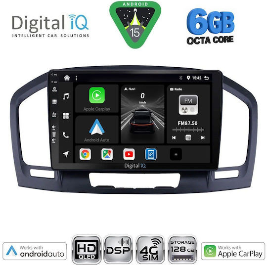 Digital IQ Ηχοσύστημα Αυτοκινήτου για Opel Insignia 2008-2013 (Bluetooth/USB/WiFi/GPS/Apple-Carplay/Android-Auto) με Οθόνη Αφής 9"