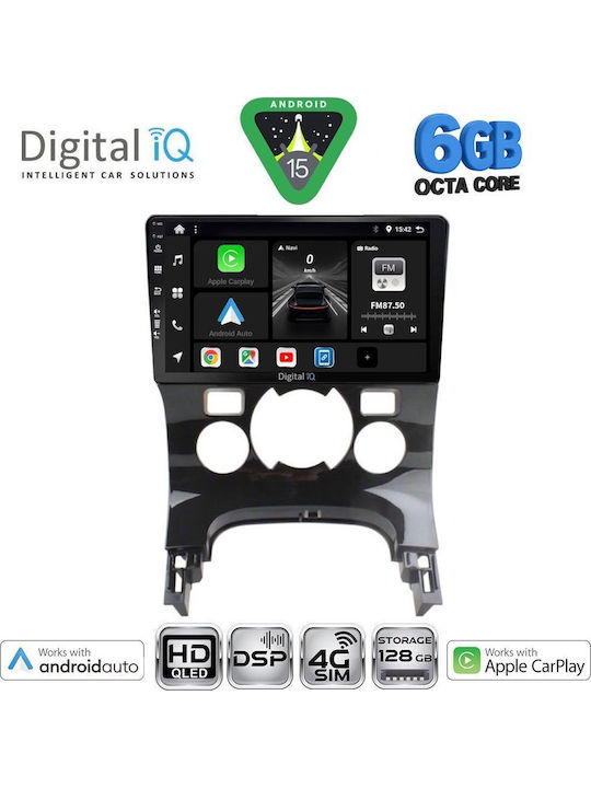 Digital IQ Auto-Audiosystem für Peugeot 3008 2008-2016 mit Klima (Bluetooth/USB/Eingebautes Wi-Fi / GPS / Apple CarPlay / Android Auto) mit 9 Zoll Touchscreen
