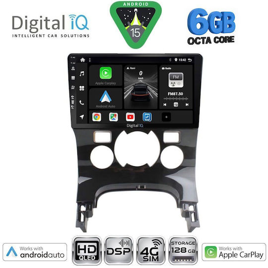 Digital IQ Car Audio System for Peugeot 3008 2008-2016 with Clima Bluetooth USB WiFi GPS Apple CarPlay Android Auto with 9" Touch Screen
