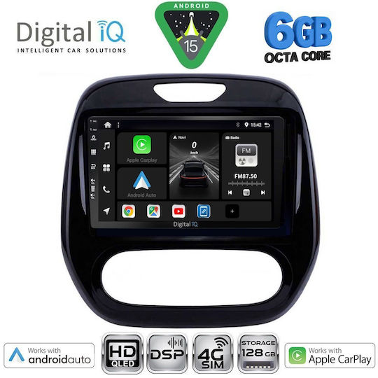 Digital IQ Ηχοσύστημα Αυτοκινήτου για Renault Captur 2013-2019 (Bluetooth/USB/WiFi/GPS/Apple-Carplay/Android-Auto) με Οθόνη Αφής 9"