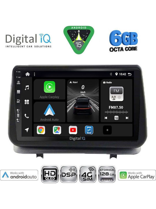 Digital IQ Car Audio System for Renault Clio 2005-2011 Bluetooth USB WiFi GPS Apple CarPlay Android Auto with 9" Touch Screen