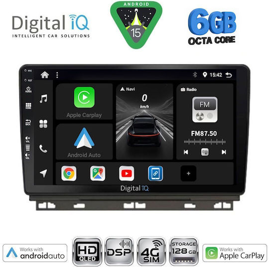 Digital IQ Car Audio System for Renault Clio / Captur Bluetooth USB WiFi GPS Apple CarPlay Android Auto with 9" Touch Screen