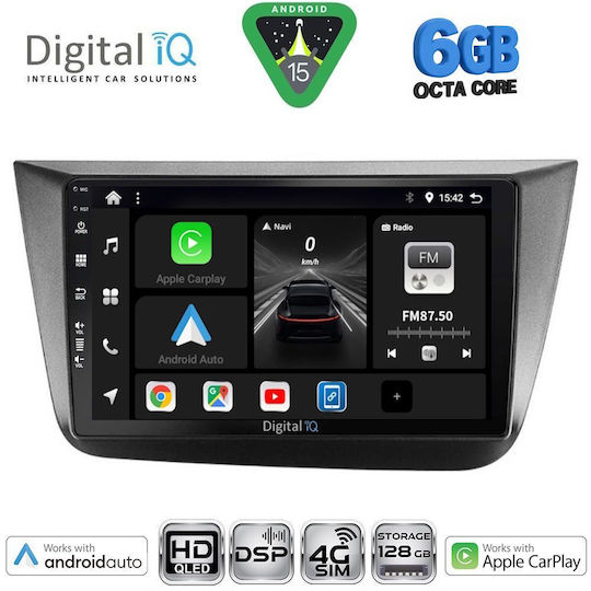 Digital IQ Ηχοσύστημα Αυτοκινήτου για Seat Altea 2004-2015 (Bluetooth/USB/WiFi/GPS/Apple-Carplay/Android-Auto) με Οθόνη Αφής 9"