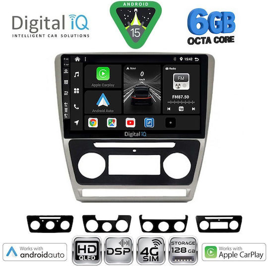 Digital IQ Car Audio System for Skoda Octavia 2005-2012 Bluetooth USB WiFi GPS Apple CarPlay Android Auto with 10" Touch Screen