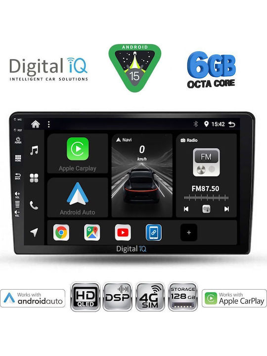 Digital IQ Car Audio System for Ssangyong Rexton 2002-2006 (Bluetooth/USB/WiFi/GPS/Apple CarPlay/Android Auto) with 9" Touch Screen