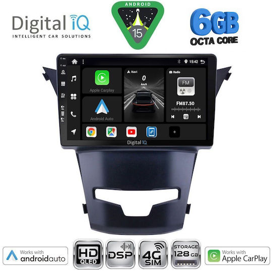 Digital IQ Ηχοσύστημα Αυτοκινήτου για Ssangyong Korando 2014-2019 (Bluetooth/USB/WiFi/GPS/Apple-Carplay/Android-Auto) με Οθόνη Αφής 9"
