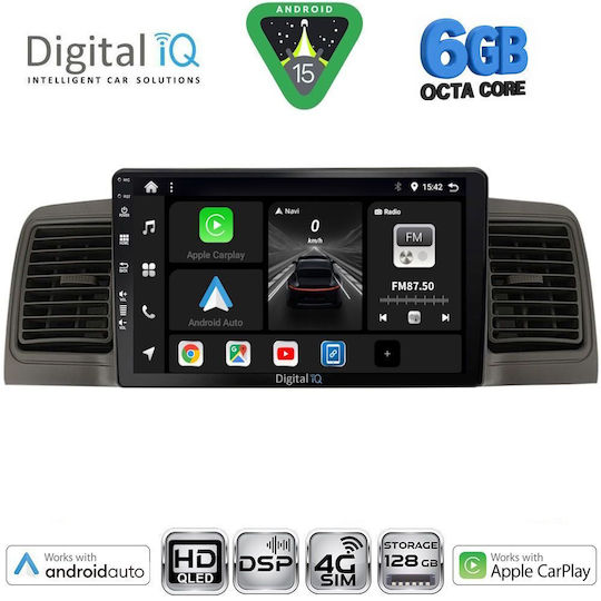 Digital IQ Car Audio System for Toyota Corolla 2001-2006 Bluetooth USB WiFi GPS Apple CarPlay Android Auto with 9" Touch Screen