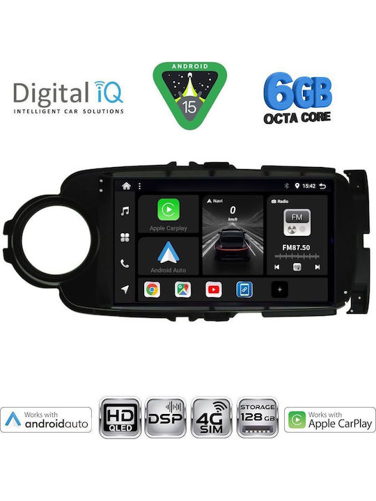 Digital IQ Car Audio System for Toyota Yaris 2011-2015 Bluetooth USB WiFi GPS Apple CarPlay Android Auto with 9" Touch Screen