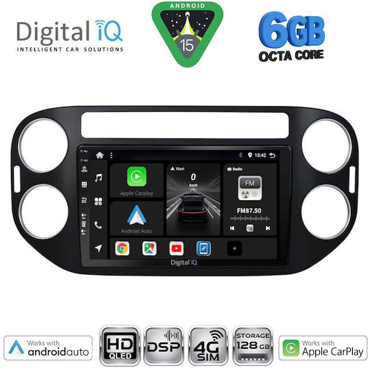Digital IQ Ηχοσύστημα Αυτοκινήτου για Volkswagen Tiguan 2011-2016 (Bluetooth/USB/WiFi/GPS/Apple-Carplay/Android-Auto) με Οθόνη Αφής 9"
