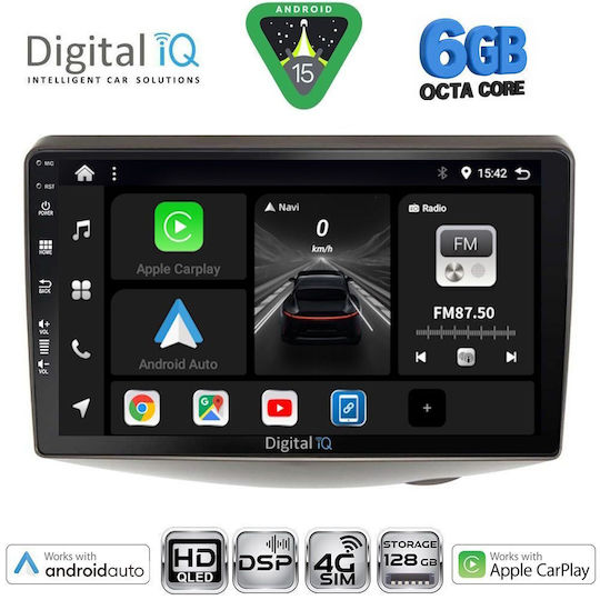 Digital IQ Car Audio System for Toyota Yaris 1999-2006 (Bluetooth/USB/WiFi/GPS/Apple CarPlay/Android Auto) with 9" Touch Screen