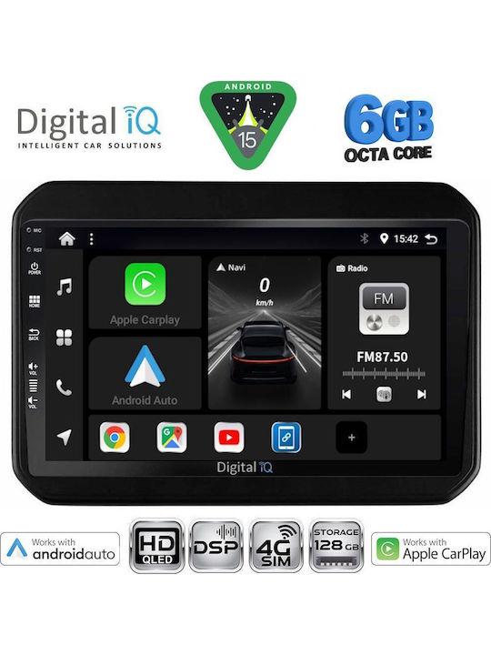 Digital IQ Car Audio System for Suzuki Ignis 2016 Bluetooth USB WiFi GPS Apple CarPlay Android Auto with 9" Touch Screen