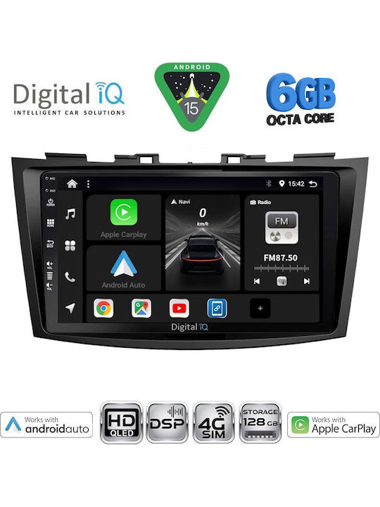 Digital IQ Car Audio System for Suzuki Swift 2011-2016 Bluetooth USB WiFi GPS Apple CarPlay Android Auto with 9" Touch Screen