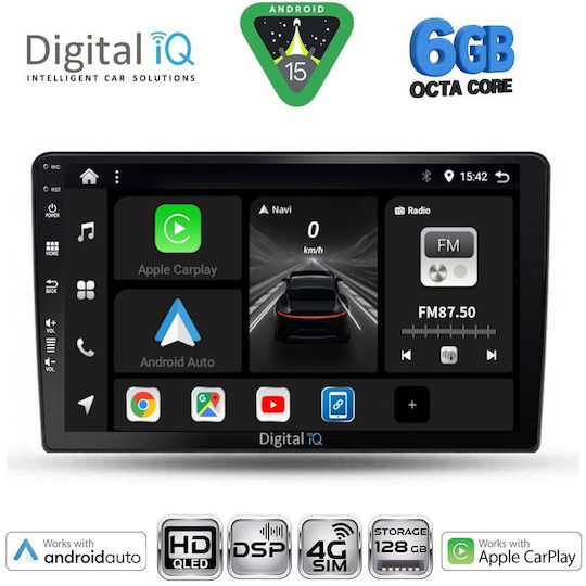 Digital IQ Car Audio System for Toyota Auris 2007-2012 Bluetooth USB WiFi GPS Apple CarPlay Android Auto with 9" Touch Screen