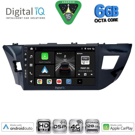 Digital IQ Ηχοσύστημα Αυτοκινήτου για Toyota Corolla 2013-2016 (Bluetooth/USB/WiFi/GPS/Apple-Carplay/Android-Auto) με Οθόνη Αφής 10"