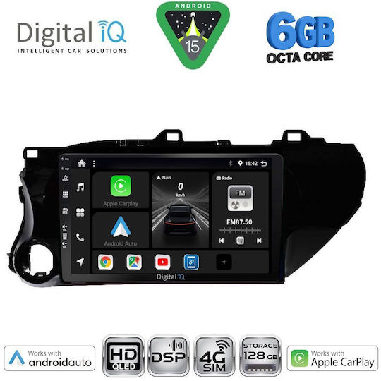 Digital IQ Ηχοσύστημα Αυτοκινήτου για Toyota Hilux (Bluetooth/USB/WiFi/GPS/Apple-Carplay/Android-Auto) με Οθόνη Αφής 10"