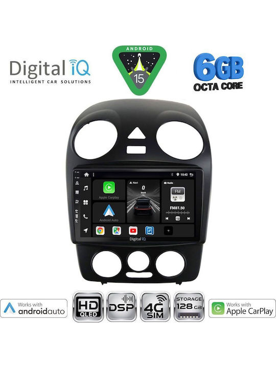 Digital IQ Auto-Audiosystem Für Volkswagen Käfer 2004-2011 Bluetooth USB Eingebautes Wi-Fi GPS Apple CarPlay Android Auto Mit Touchscreen 9 Zoll