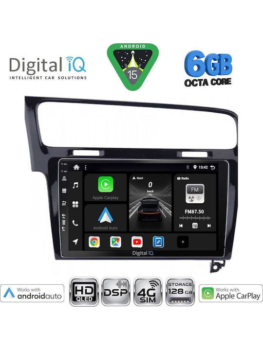 Digital IQ Car Audio System for Volkswagen Golf 2013-2020 (Bluetooth/USB/WiFi/GPS/Apple CarPlay/Android Auto) with 10" Touch Screen