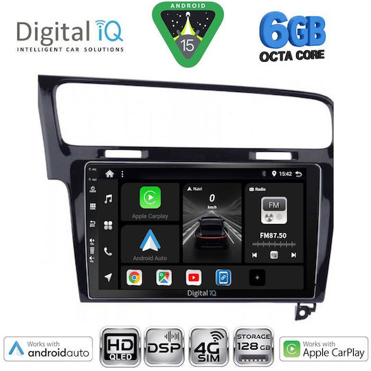 Digital IQ Ηχοσύστημα Αυτοκινήτου για Volkswagen Golf 2013-2020 (Bluetooth/USB/WiFi/GPS/Apple-Carplay/Android-Auto) με Οθόνη Αφής 10"