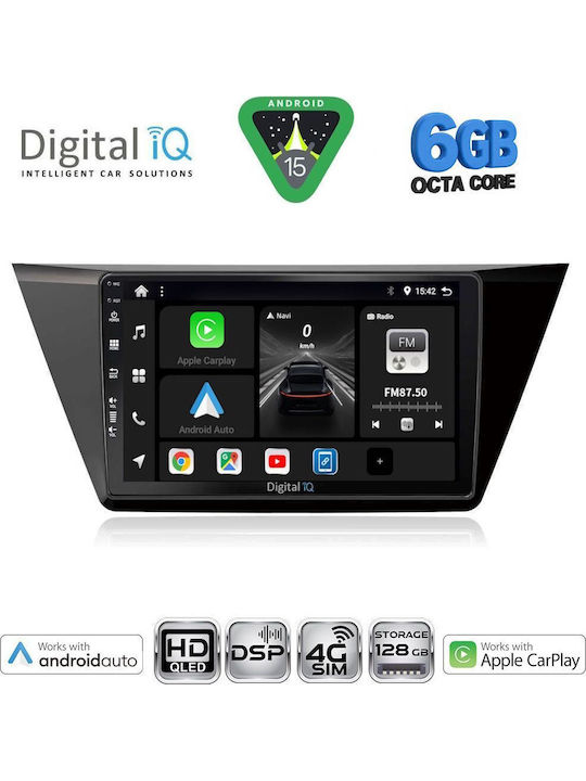 Digital IQ Car Audio System for Volkswagen Touran 2016-2022 Bluetooth USB WiFi GPS Apple CarPlay Android Auto with 10" Touch Screen