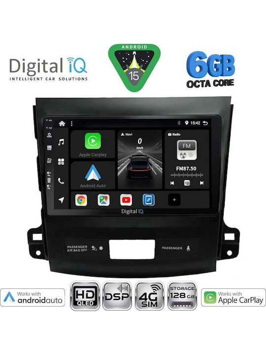 Digital IQ Car Audio System for Peugeot 4007 Mitsubishi Outlander Citroen C-Crosser 2006-2012 (Bluetooth/USB/WiFi/GPS/Apple CarPlay/Android Auto) with 9" Touch Screen