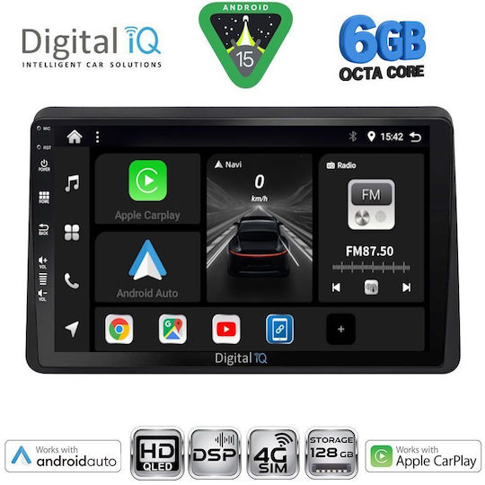 Digital IQ Ηχοσύστημα Αυτοκινήτου για Opel Movano Renault Master Nissan NV400 (Bluetooth/USB/WiFi/GPS/Apple-Carplay/Android-Auto) με Οθόνη Αφής 10"