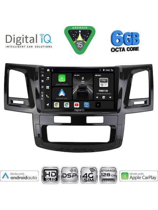 Digital IQ Car Audio System for Toyota Hilux 2005-2016 Bluetooth USB WiFi GPS Apple CarPlay Android Auto with 9" Touch Screen