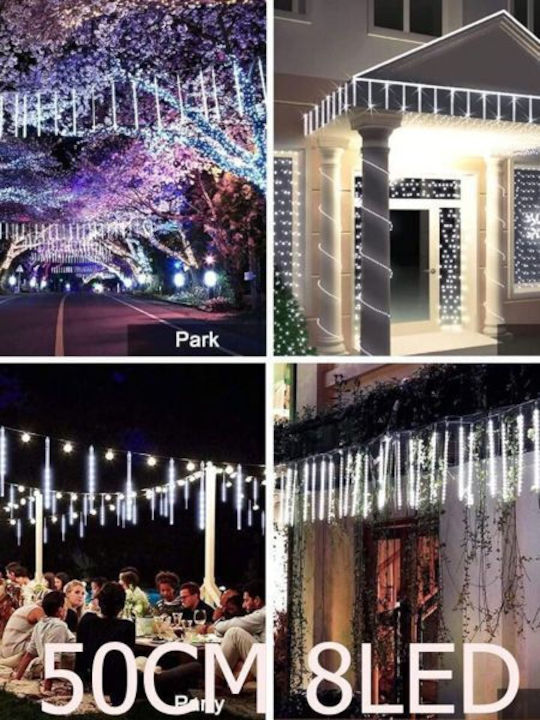 8 Λαμπάκια LED 0.5μ. Λευκά τύπου Μετεωρίτης