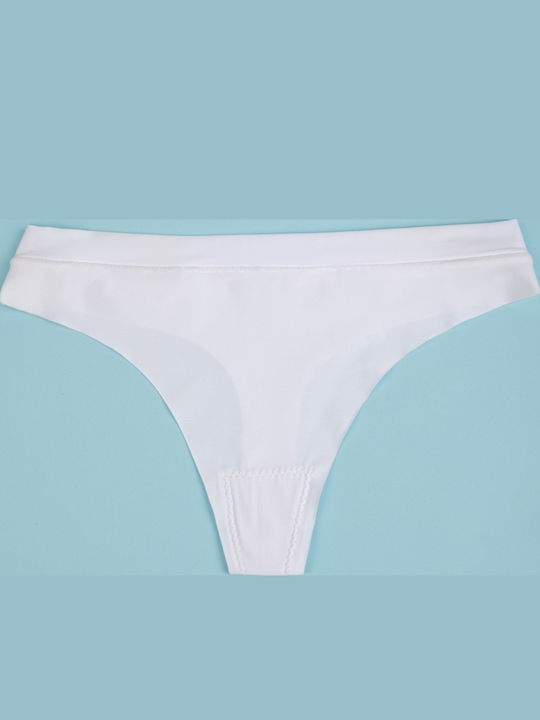 Damen-Slips String Lasercut Weiß Größe XL