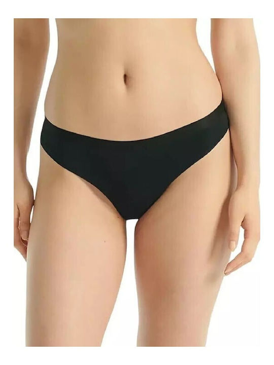 Active Βαμβακερά Γυναικεία String 3Pack Μαύρα