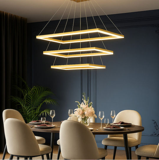 Jiju Lumini Suspendate Auriu LED Cu Lumină Alb Natural