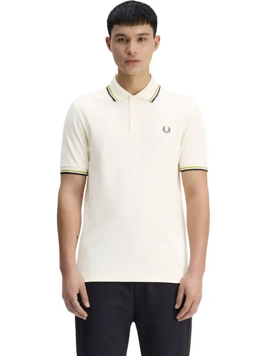 Fred Perry Twin Tipped Polo Μπλούζα Εκρού